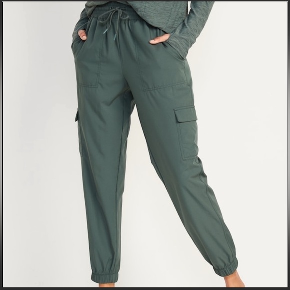 Old Navy Pants - OLD NAVY BNWT High-Waisted StretchTech green Cargo
Jogger Pants size:XL
